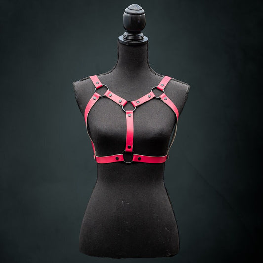Handmade Barbie Pink Leather Chest Harness - Versatile Statement Piece *LIMITED EDITION*