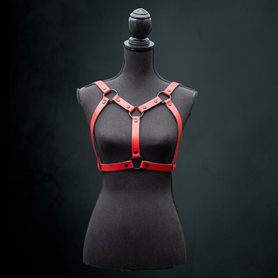 Handmade Red Leather Chest Harness - Versatile Statement Piece *LIMITED EDITION*