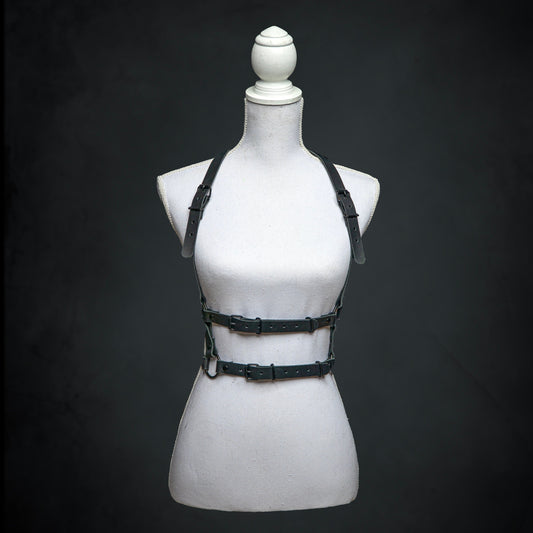 Genuine Black Leather Waist Harness - Versatile and Edgy - Handmade